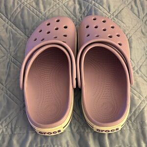 CROCS adult clogs- Lavender and white